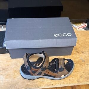 Ecco Men's Black and Brown Sandals